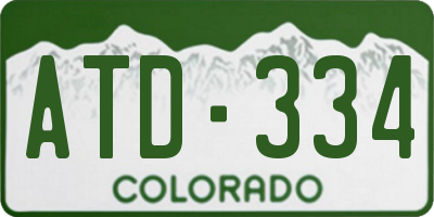 CO license plate ATD334