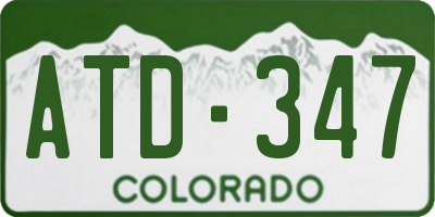 CO license plate ATD347