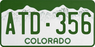 CO license plate ATD356