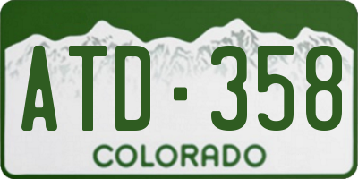 CO license plate ATD358