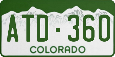 CO license plate ATD360