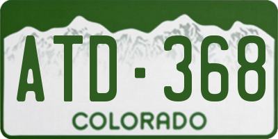 CO license plate ATD368