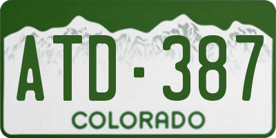 CO license plate ATD387