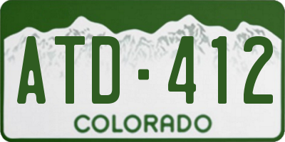 CO license plate ATD412
