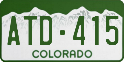CO license plate ATD415
