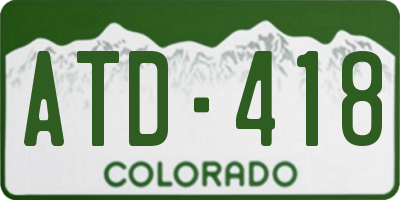 CO license plate ATD418