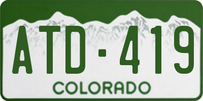 CO license plate ATD419