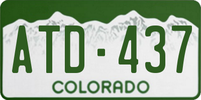 CO license plate ATD437