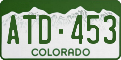 CO license plate ATD453