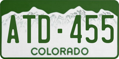CO license plate ATD455