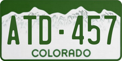CO license plate ATD457