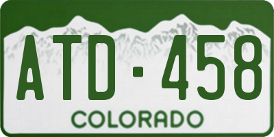 CO license plate ATD458