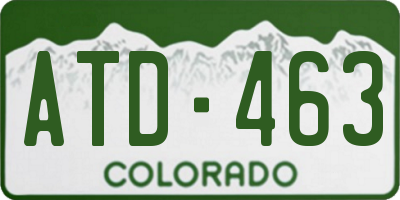 CO license plate ATD463