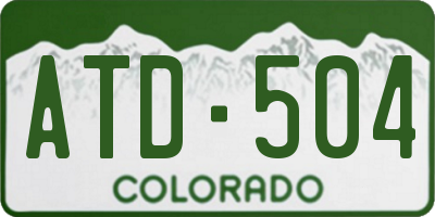 CO license plate ATD504