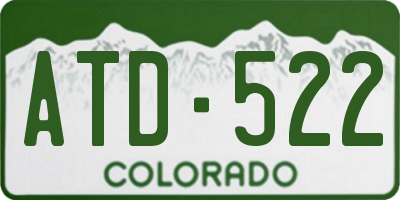 CO license plate ATD522