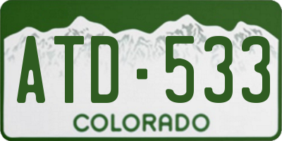 CO license plate ATD533