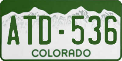 CO license plate ATD536