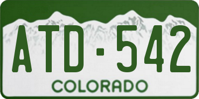 CO license plate ATD542