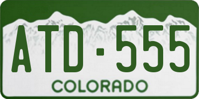 CO license plate ATD555