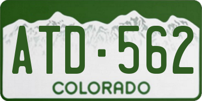 CO license plate ATD562