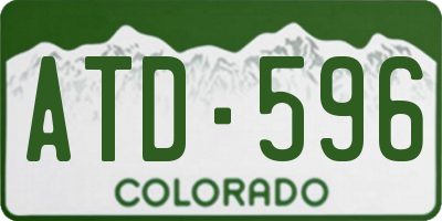 CO license plate ATD596