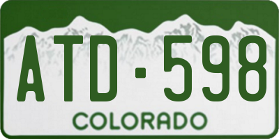 CO license plate ATD598
