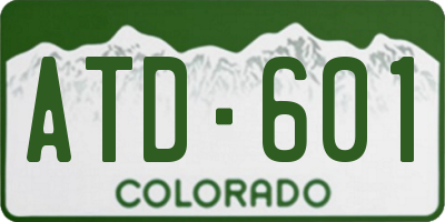 CO license plate ATD601