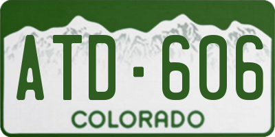 CO license plate ATD606