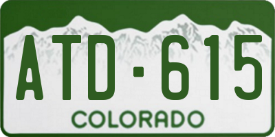 CO license plate ATD615