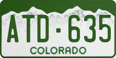 CO license plate ATD635