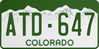 CO license plate ATD647