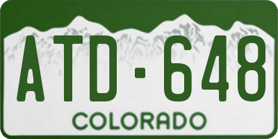 CO license plate ATD648