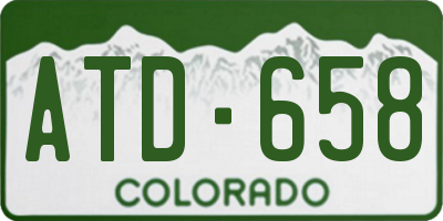 CO license plate ATD658