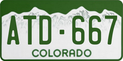 CO license plate ATD667