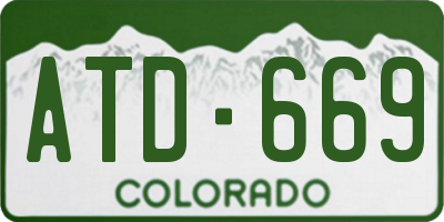 CO license plate ATD669
