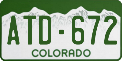 CO license plate ATD672