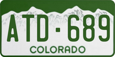 CO license plate ATD689