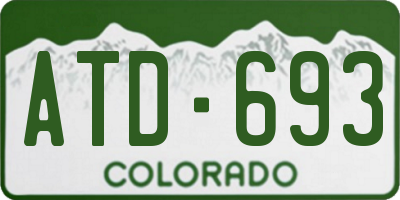 CO license plate ATD693