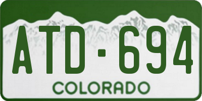 CO license plate ATD694