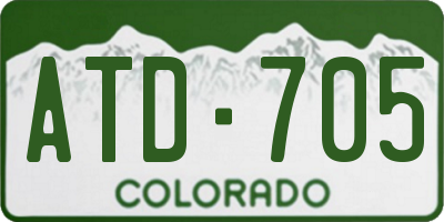 CO license plate ATD705