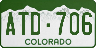 CO license plate ATD706