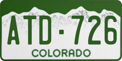 CO license plate ATD726