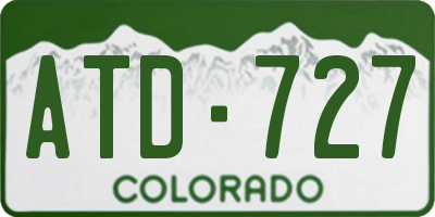 CO license plate ATD727