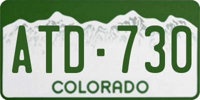 CO license plate ATD730