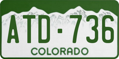 CO license plate ATD736