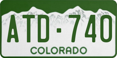 CO license plate ATD740