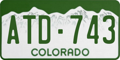 CO license plate ATD743