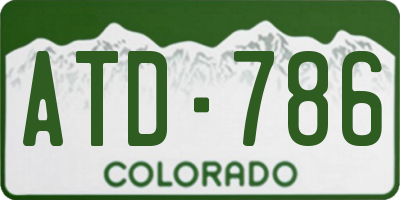 CO license plate ATD786