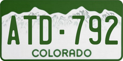 CO license plate ATD792