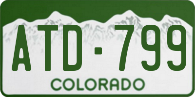 CO license plate ATD799
